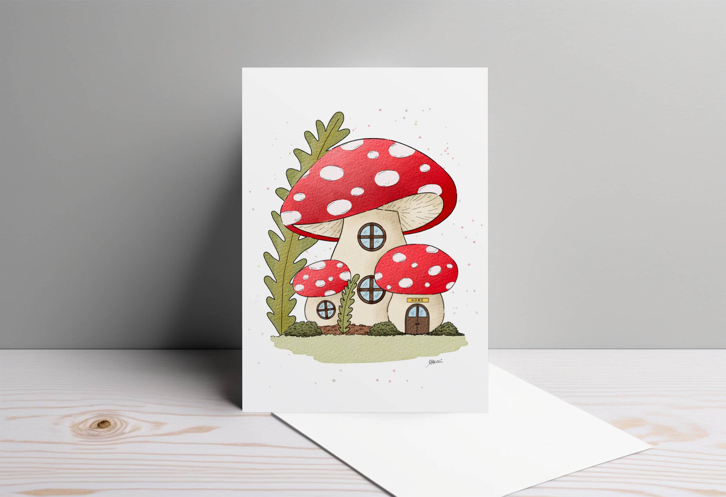 Mushrooms Home | Illustrated Greeting Card for Any Occasion