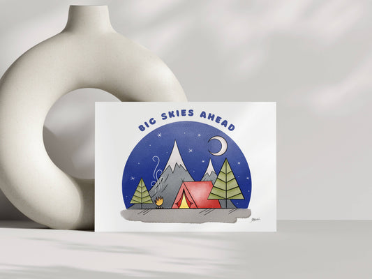 Big Skies Ahead | Whimsical Greeting Card for Retirement, Travel & New Adventures