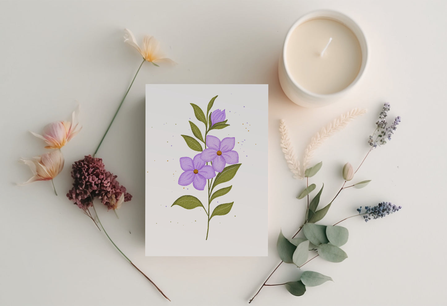 Purple Flowers | Botanical Greeting Card for Any Occasion