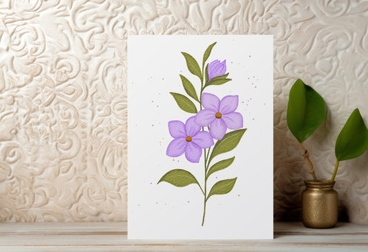 Purple Flowers | Botanical Greeting Card for Any Occasion