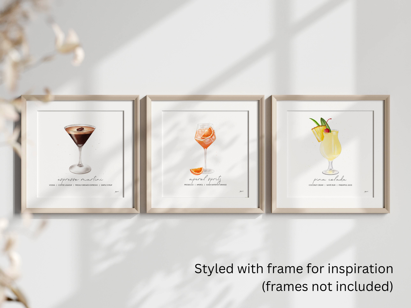 Espresso Martini - Cocktail Art Print (8x8) | Watercolor Bar Decor