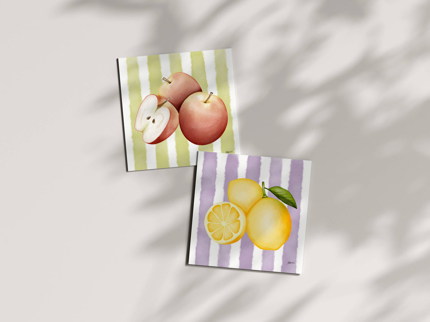 Apples - Fresh Fruit Art Print (6x6) | Watercolor Wall Decor