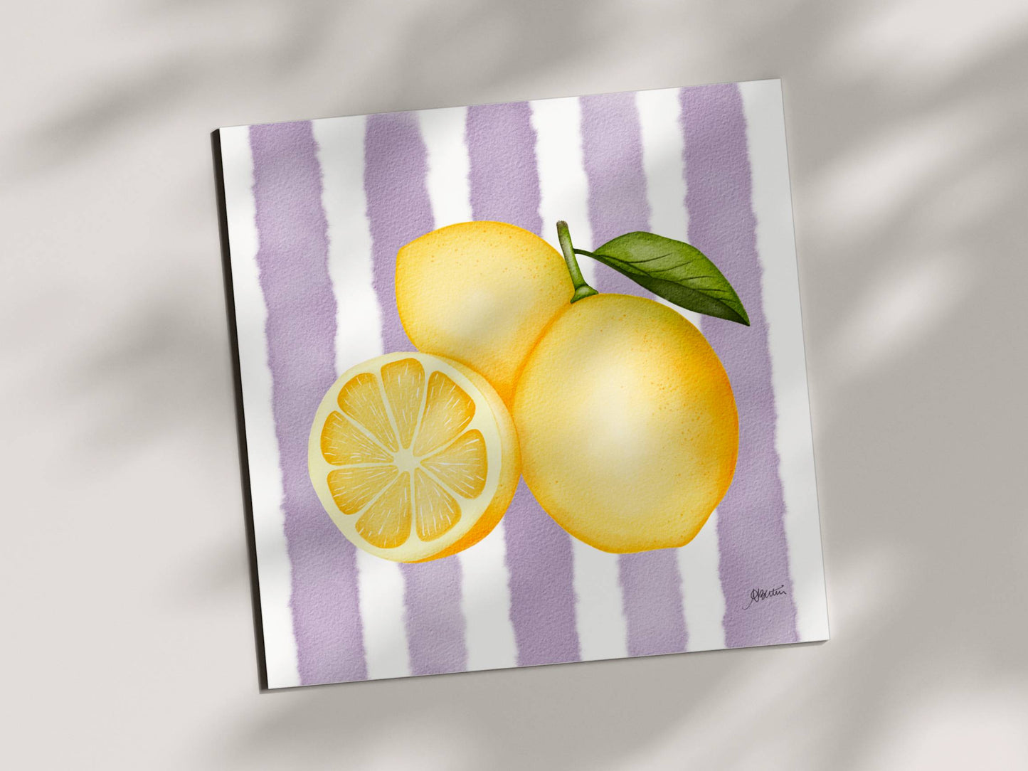 Lemons - Fresh Fruit Art Print (6x6) | Watercolor Wall Decor