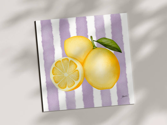 Lemons - Fresh Fruit Art Print (6x6) | Watercolor Wall Decor