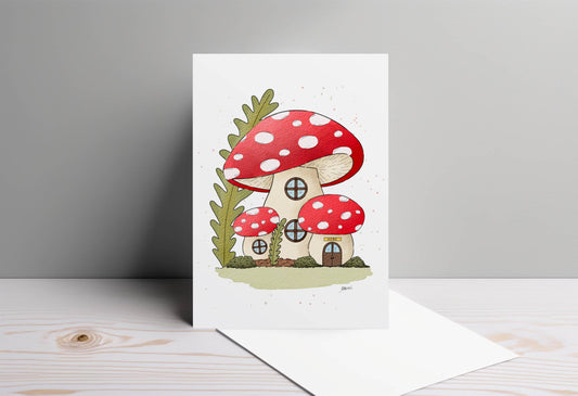Mushrooms Home | Illustrated Greeting Card for Any Occasion