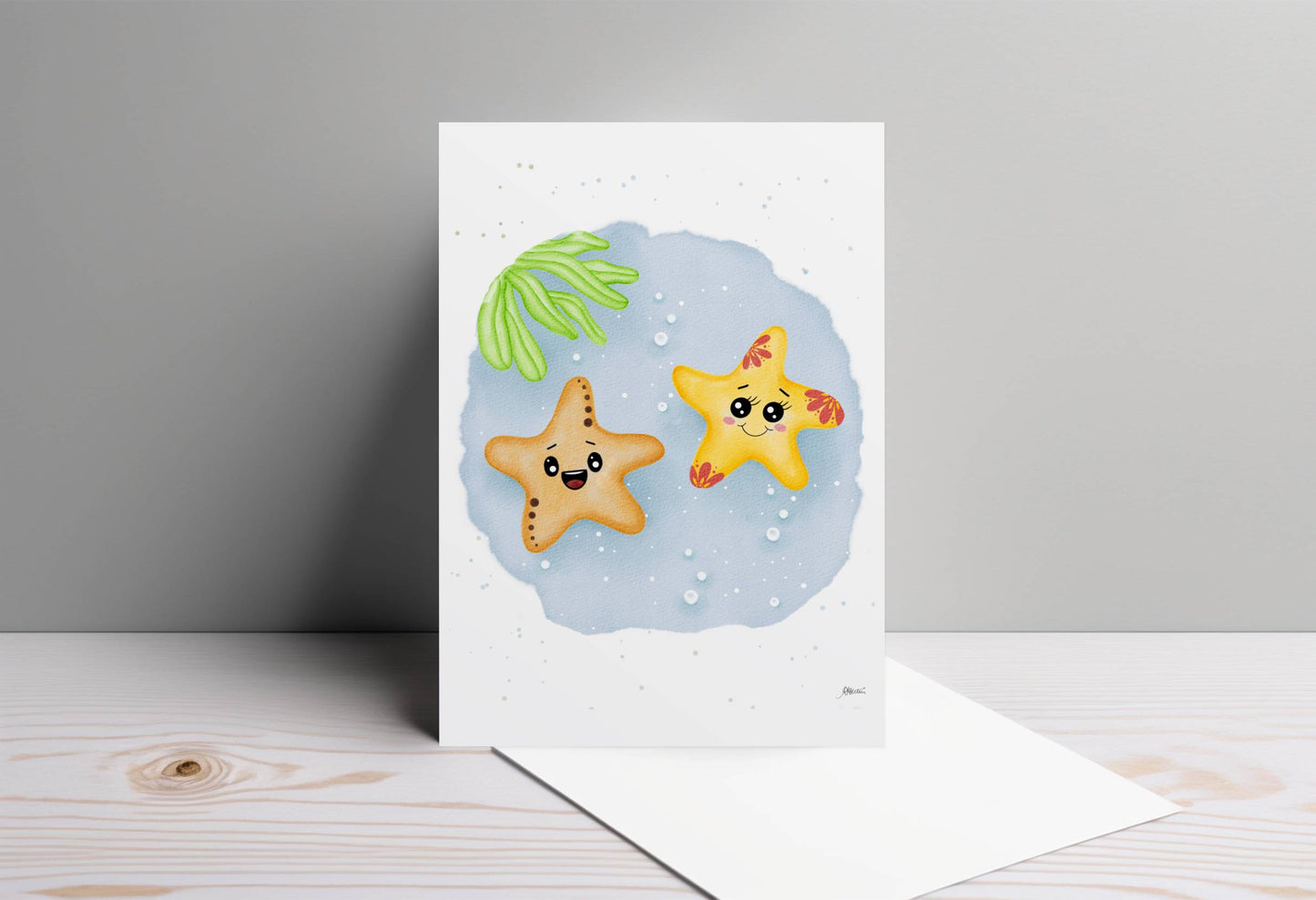 Starfish Greeting Card | Ocean Art Card, Everyday Card