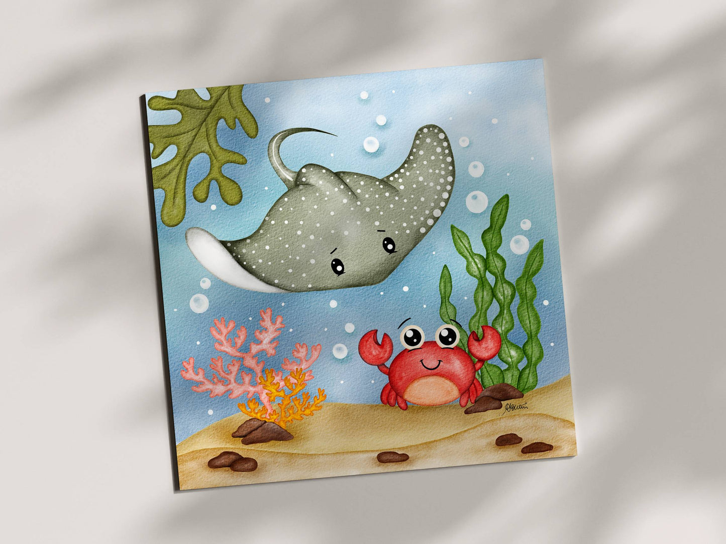 Wonders of the sea - Art Prints (8x8) | Watercolor Nursery and Kids Room Decor