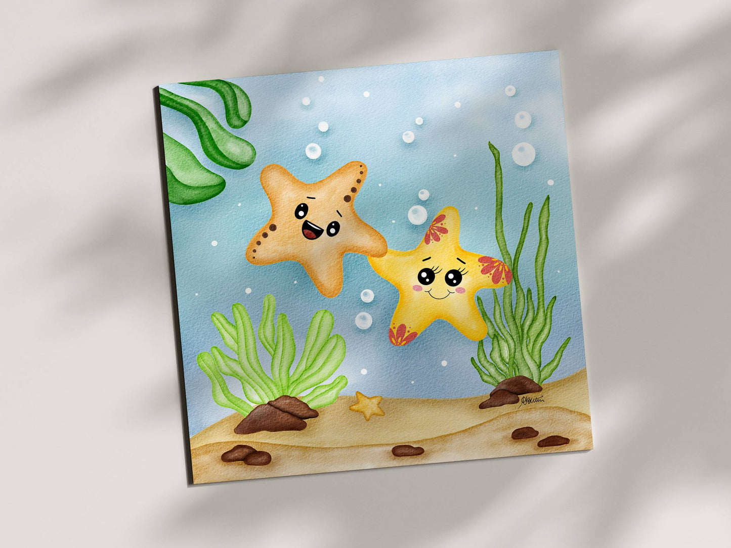 Wonders of the sea - Art Prints (8x8) | Watercolor Nursery and Kids Room Decor