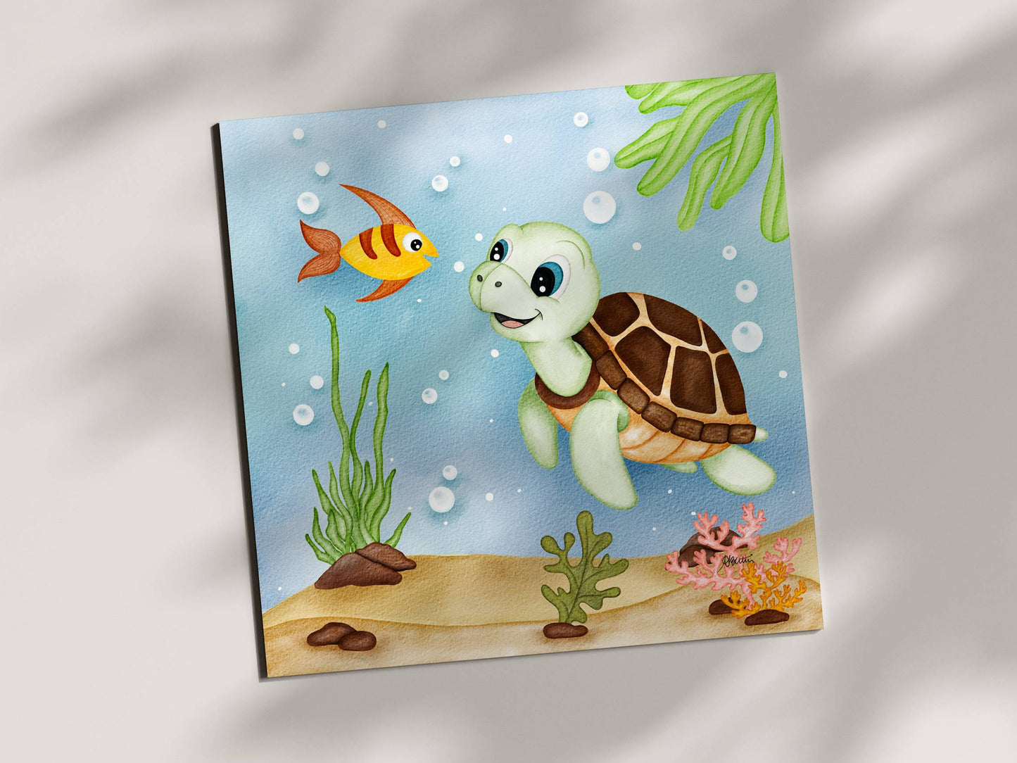 Wonders of the sea - Art Prints (8x8) | Watercolor Nursery and Kids Room Decor